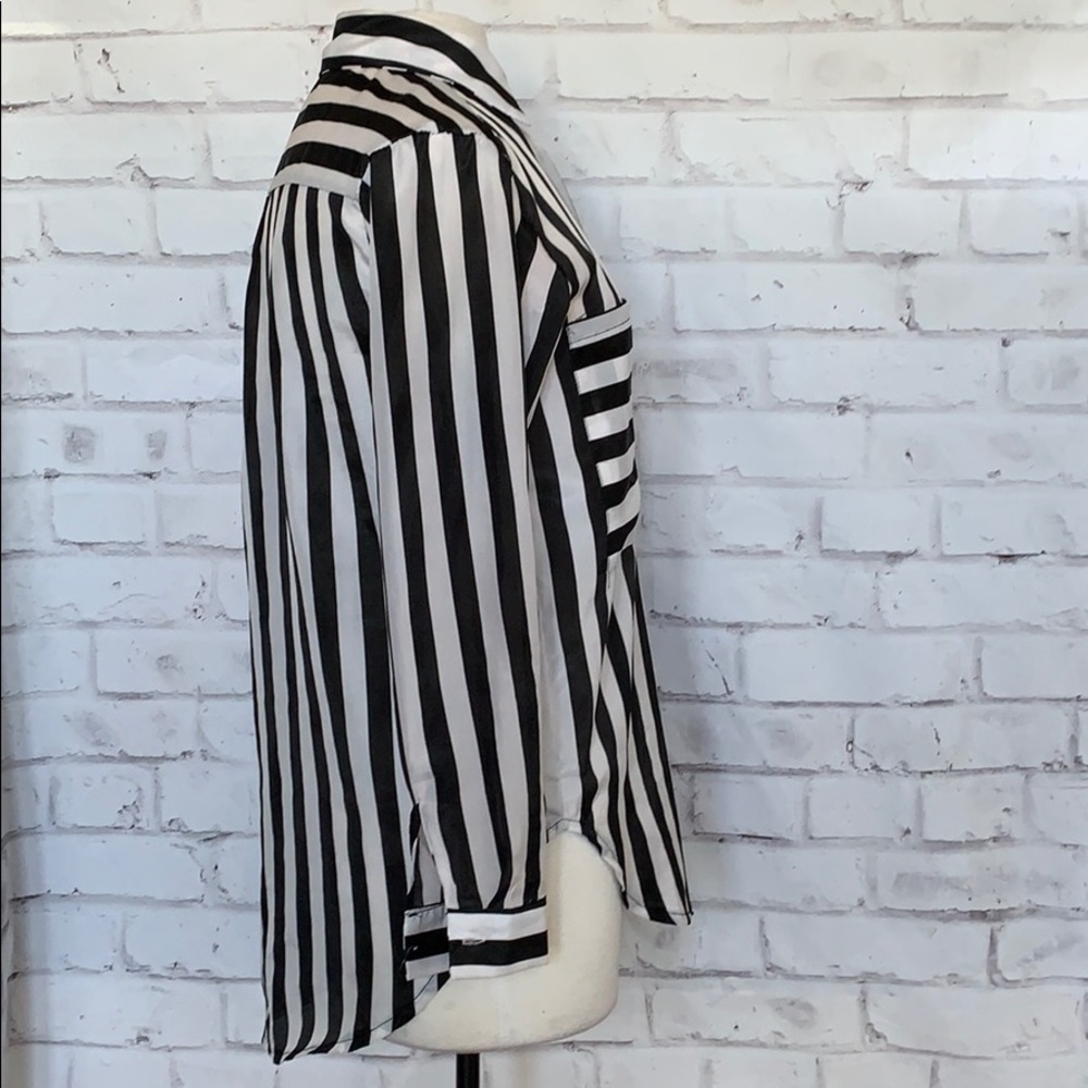 Striped Button Down Blouse - image 7